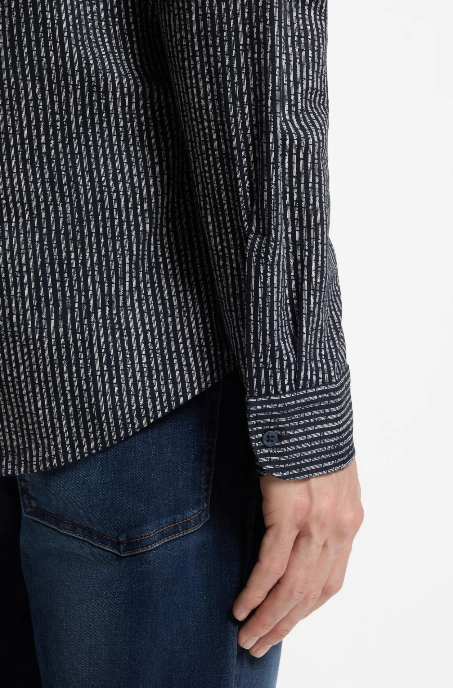 Relaxed-fit shirt in printed cotton jersey