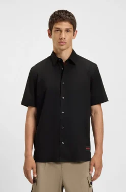 Relaxed-fit shirt in stretch-cotton canvas