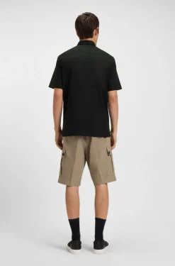 Relaxed-fit shirt in stretch-cotton canvas