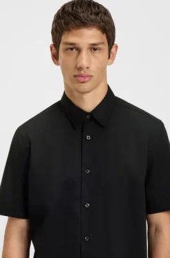 Relaxed-fit shirt in stretch-cotton canvas
