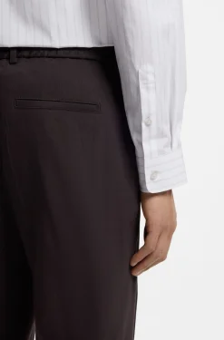 Relaxed-fit shirt in striped cotton poplin