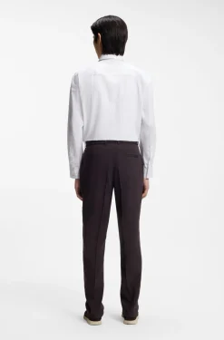 Relaxed-fit shirt in striped cotton poplin