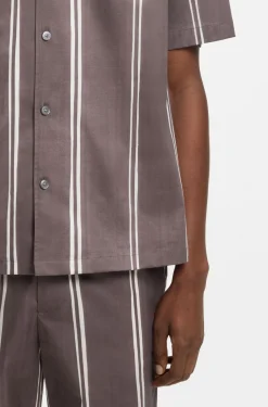 Relaxed-fit shirt in striped stretch cotton