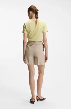Relaxed-fit shorts in a pinstripe cotton blend
