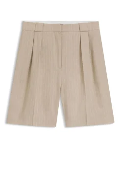 Relaxed-fit shorts in a pinstripe cotton blend