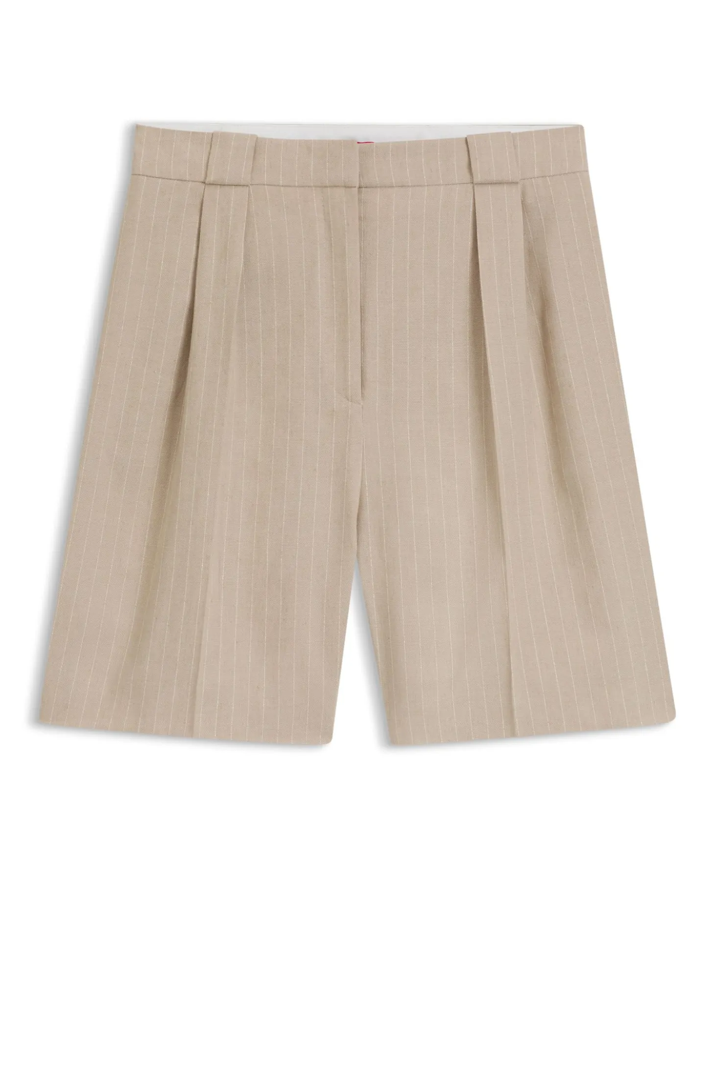 Relaxed-fit shorts in a pinstripe cotton blend