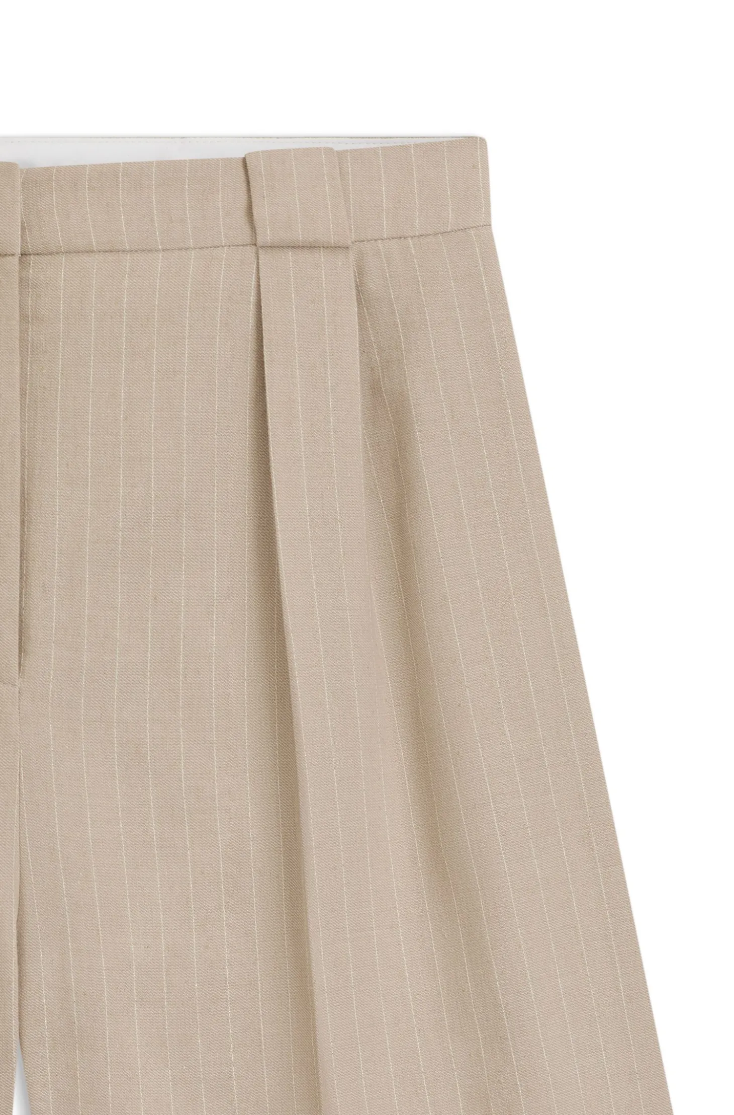 Relaxed-fit shorts in a pinstripe cotton blend