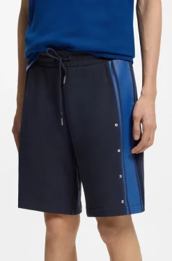 Relaxed-fit shorts in cotton terry with side stripe