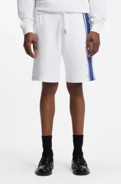 Relaxed-fit shorts in cotton terry with side stripe