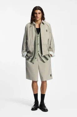 Relaxed-fit shorts with houndstooth pattern