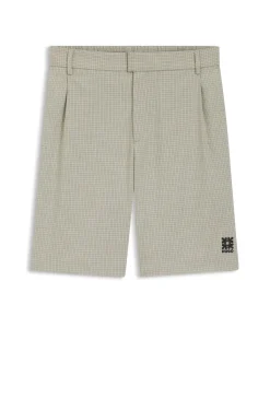 Relaxed-fit shorts with houndstooth pattern