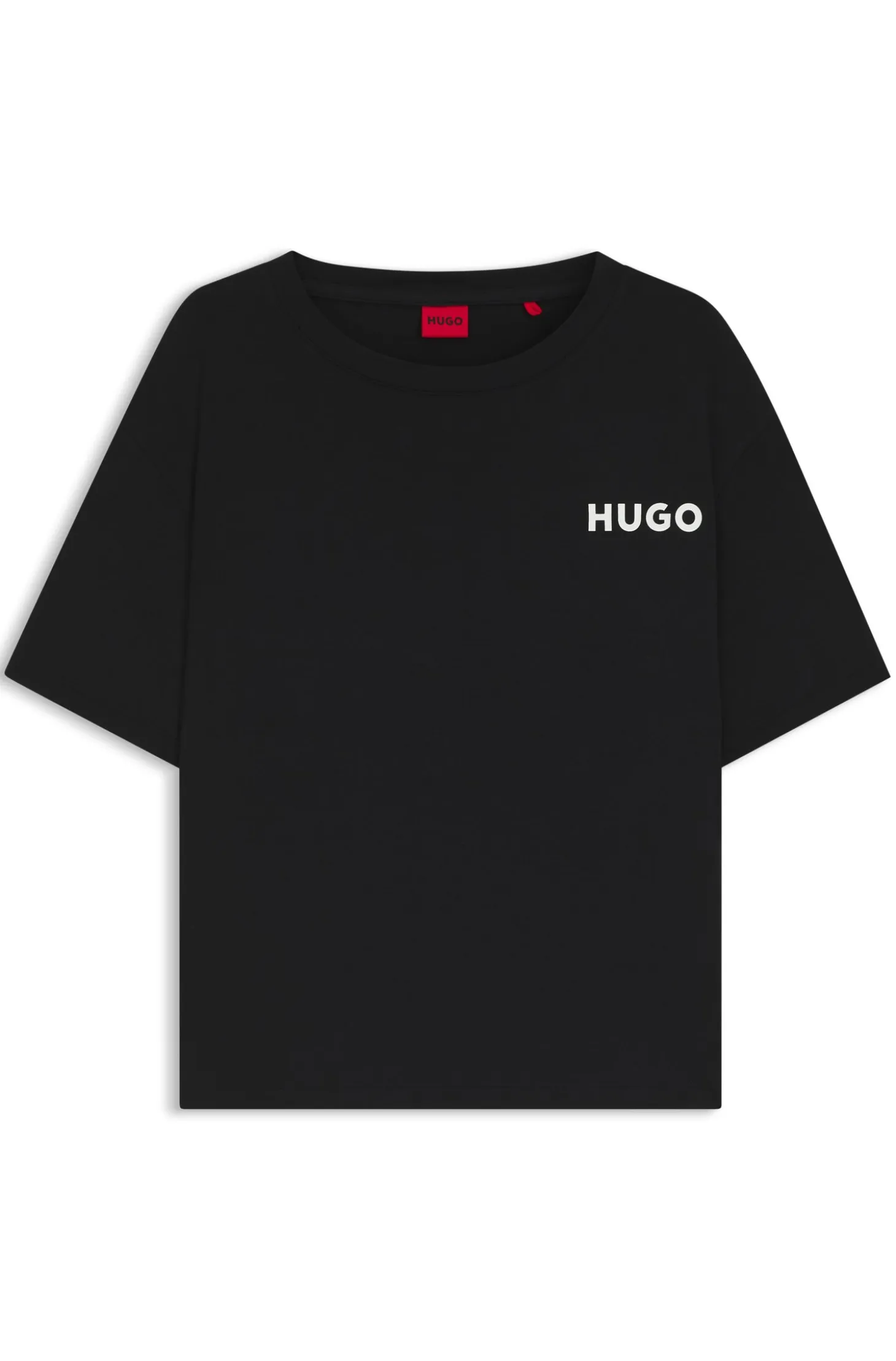 Relaxed-fit stretch-jersey pyjama T-shirt with contrast logo