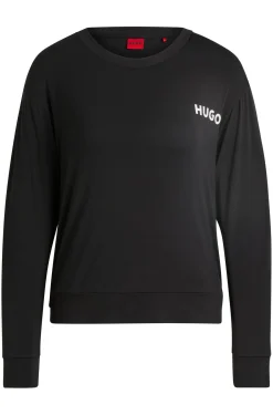 Relaxed-fit stretch-jersey pyjama top with logo print