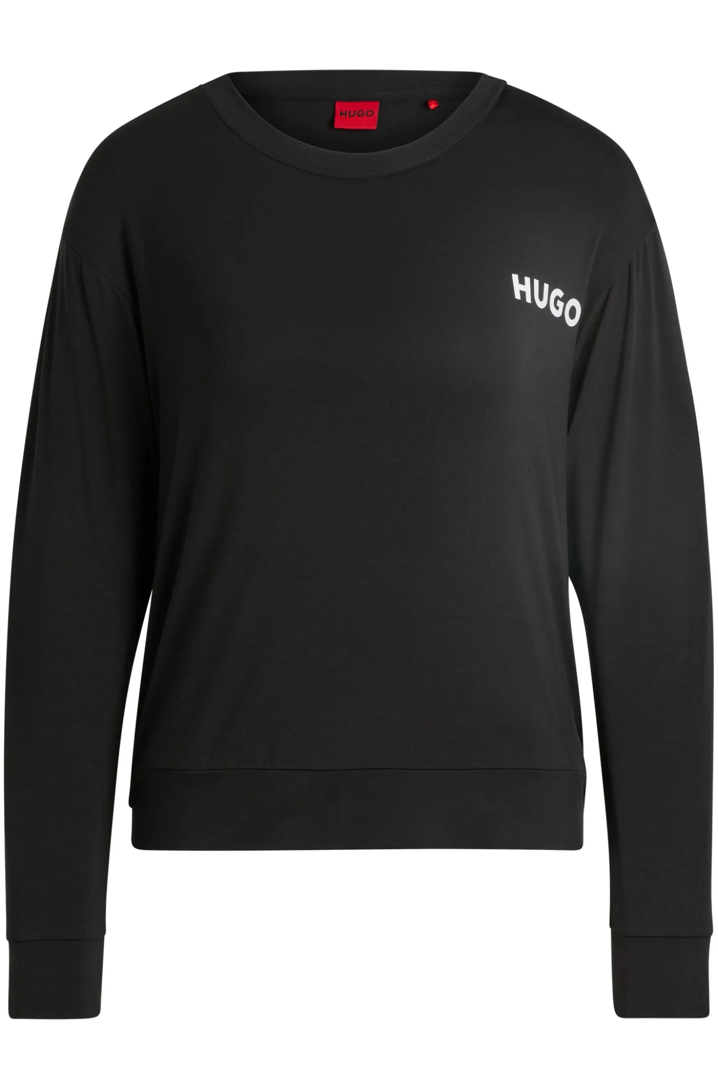 Relaxed-fit stretch-jersey pyjama top with logo print