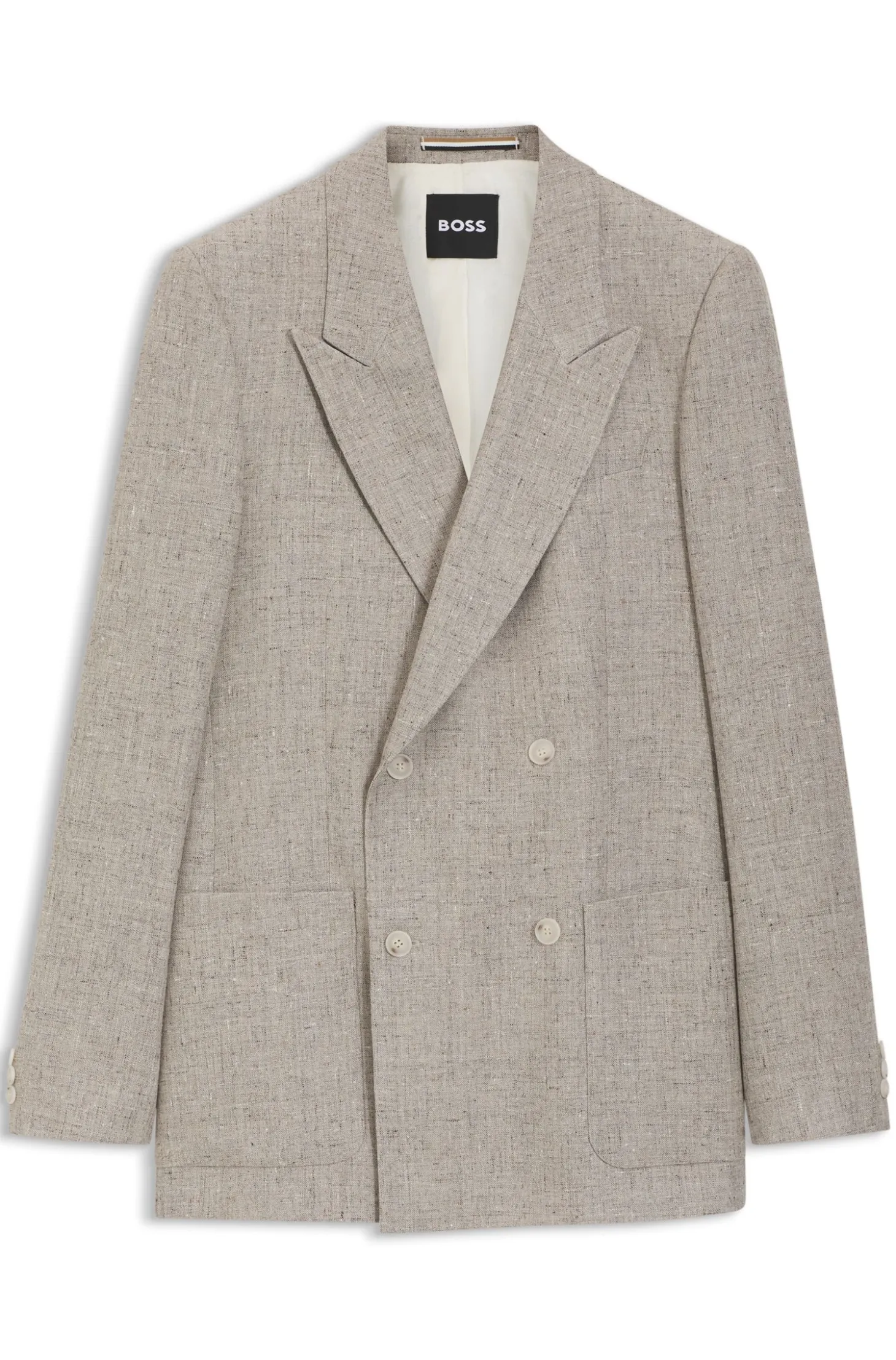 Relaxed-fit suit jacket in micro-patterned fabric