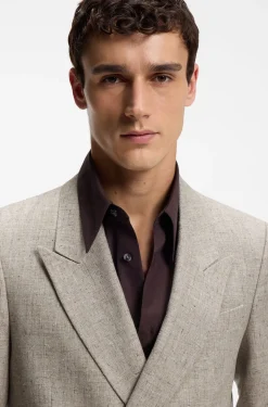 Relaxed-fit suit jacket in micro-patterned fabric