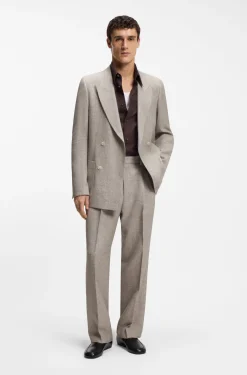 Relaxed-fit suit jacket in micro-patterned fabric