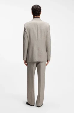 Relaxed-fit suit jacket in micro-patterned fabric