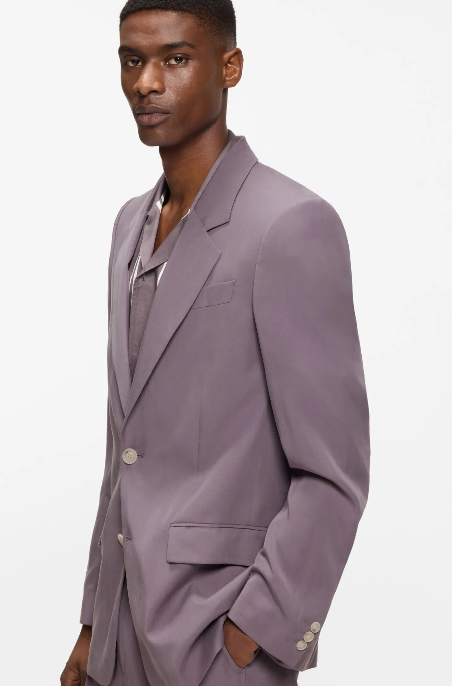 Relaxed-fit suit jacket in twill