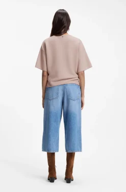 Relaxed-fit sweater in cotton and virgin wool
