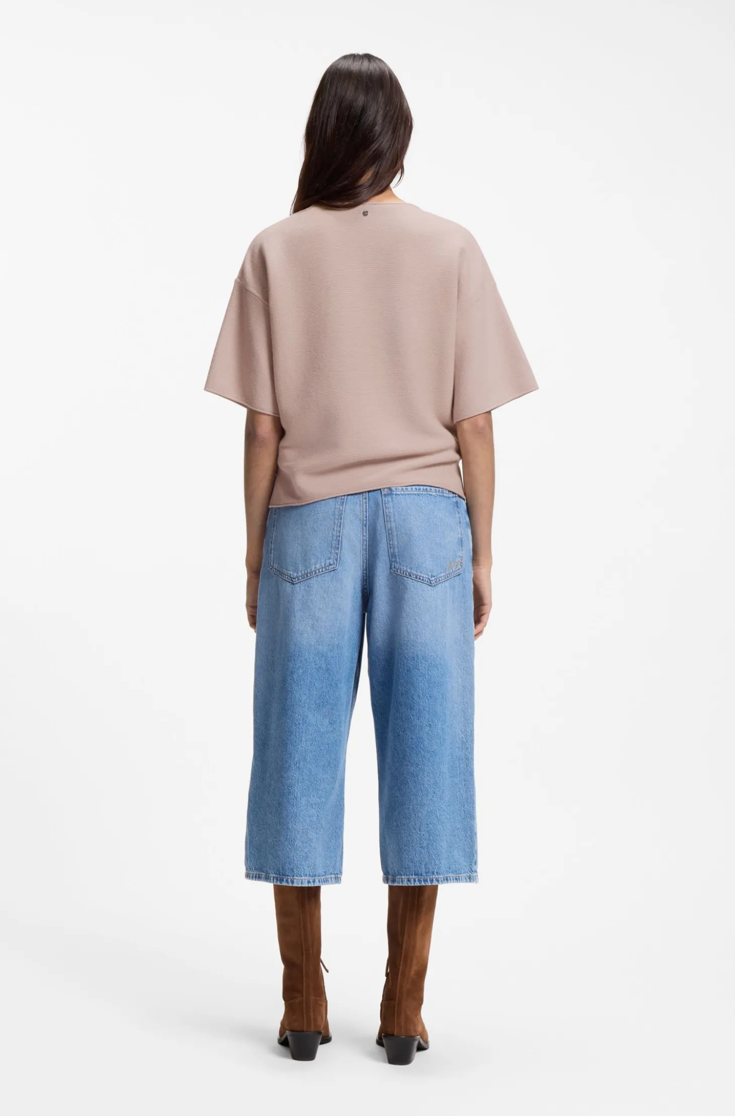 Relaxed-fit sweater in cotton and virgin wool