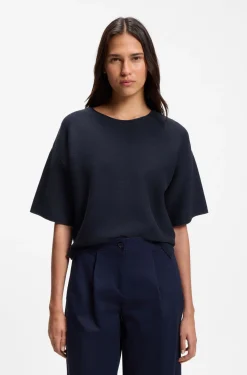 Relaxed-fit sweater in cotton and virgin wool