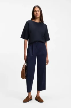 Relaxed-fit sweater in cotton and virgin wool