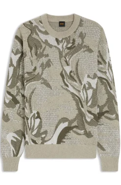 Relaxed-fit sweater with jacquard-knit pattern