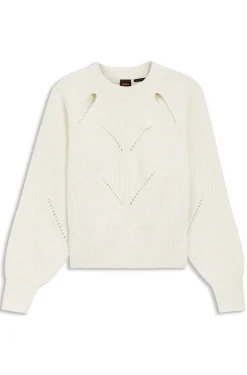 Relaxed-fit sweater with open-work knit