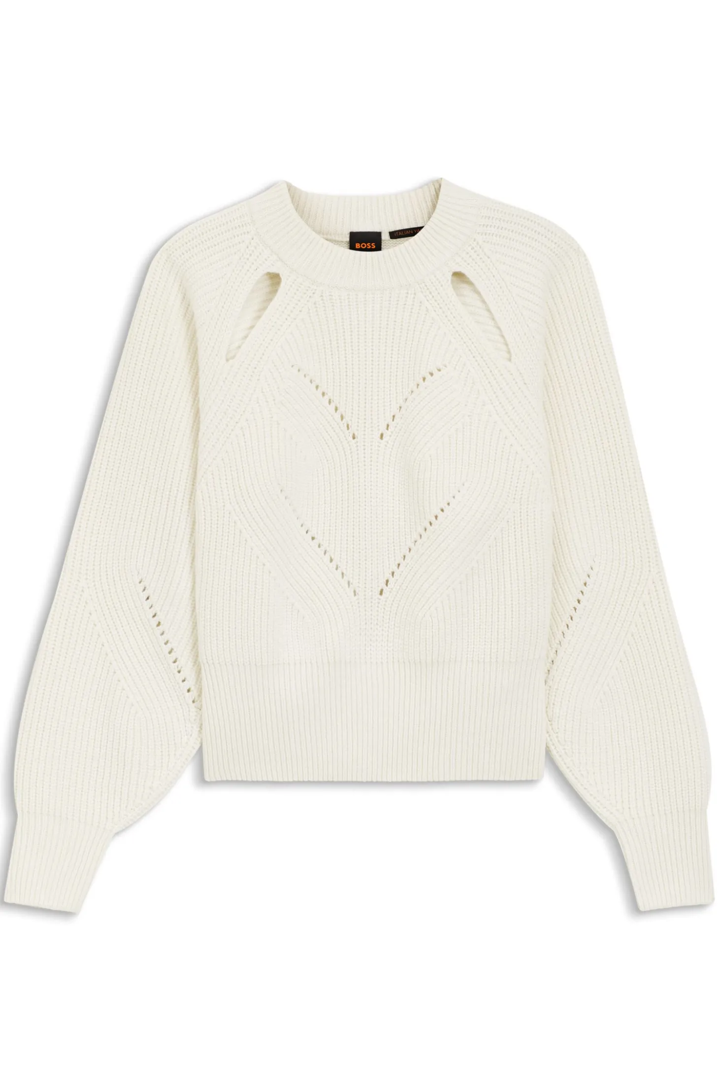 Relaxed-fit sweater with open-work knit