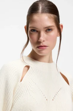 Relaxed-fit sweater with open-work knit
