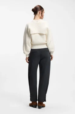 Relaxed-fit sweater with open-work knit