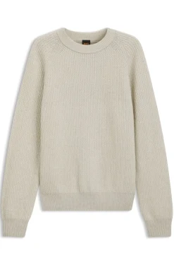 Relaxed-fit sweater with ribbed zig-zag structure