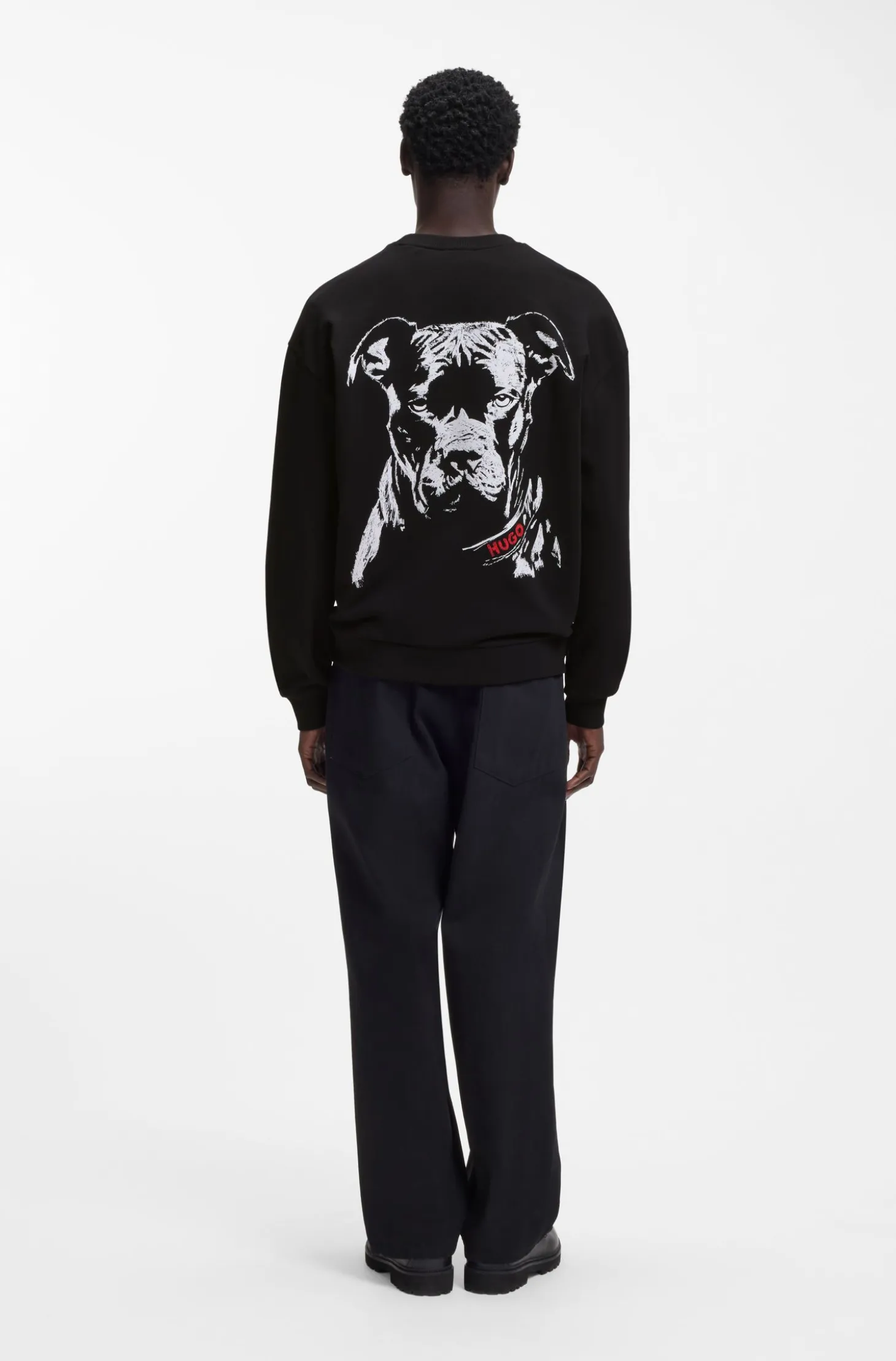Relaxed-fit sweatshirt in cotton terry with dog artwork