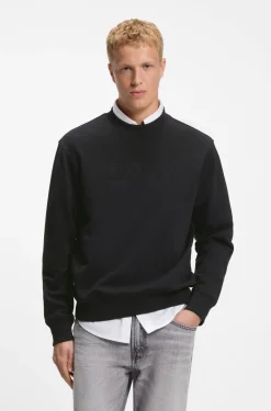 Relaxed-fit sweatshirt in cotton terry with embroidered logo