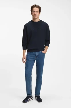 Relaxed-fit sweatshirt in cotton terry with embroidered logo
