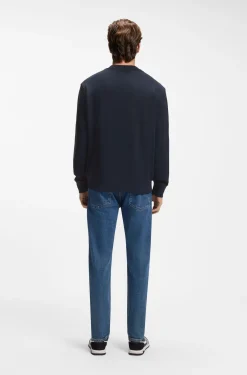 Relaxed-fit sweatshirt in cotton terry with embroidered logo