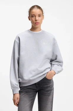 Relaxed-fit sweatshirt in cotton terry with graphic prints