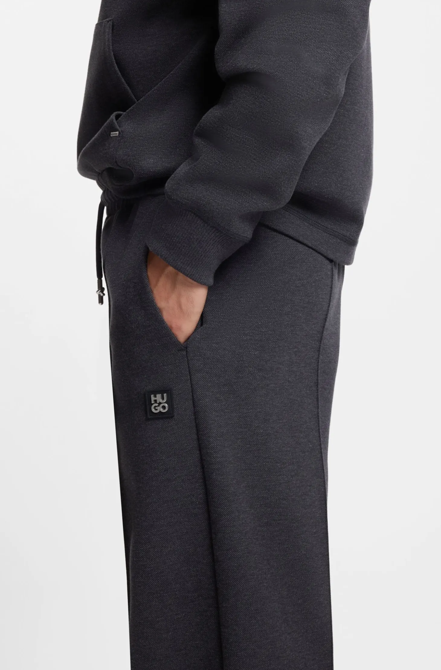 Relaxed-fit tracksuit bottoms with pintuck pleats