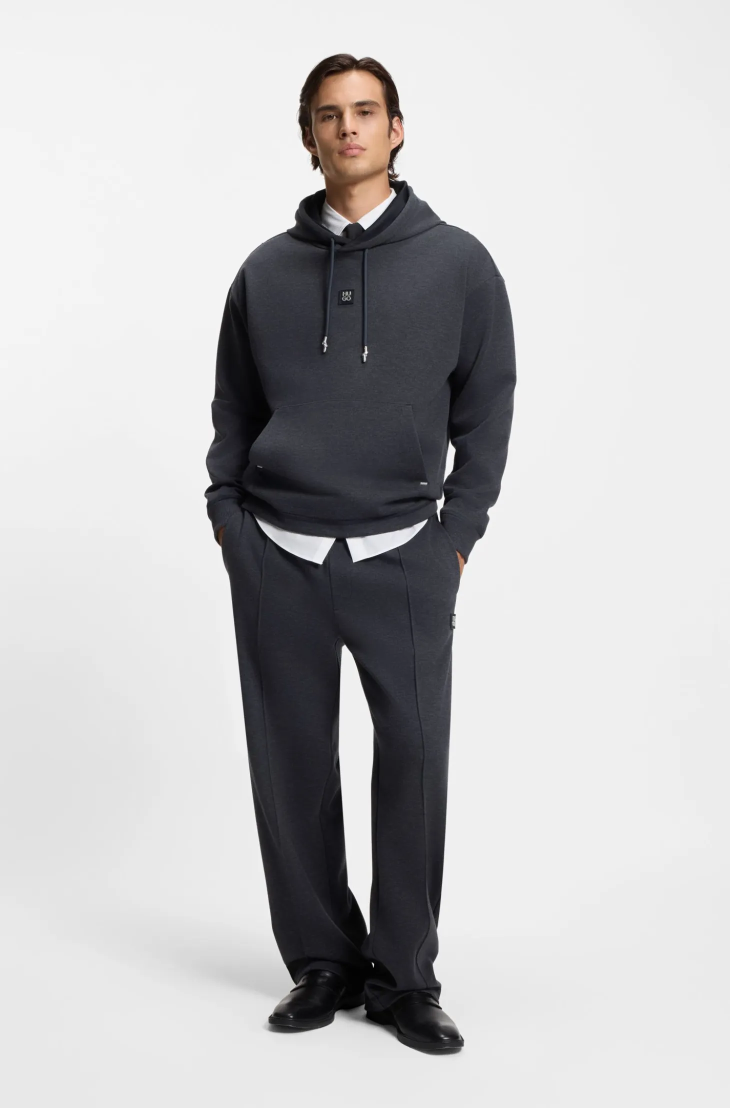 Relaxed-fit tracksuit bottoms with pintuck pleats