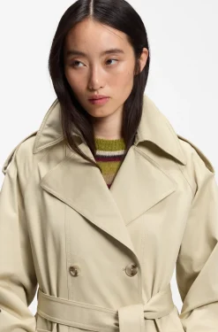 Relaxed-fit trench coat in water-repellent stretch cotton