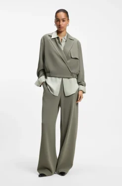 Relaxed-fit trousers in anti-static Japanese crepe