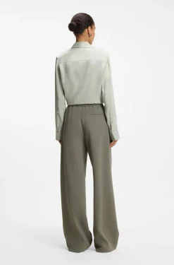 Relaxed-fit trousers in anti-static Japanese crepe