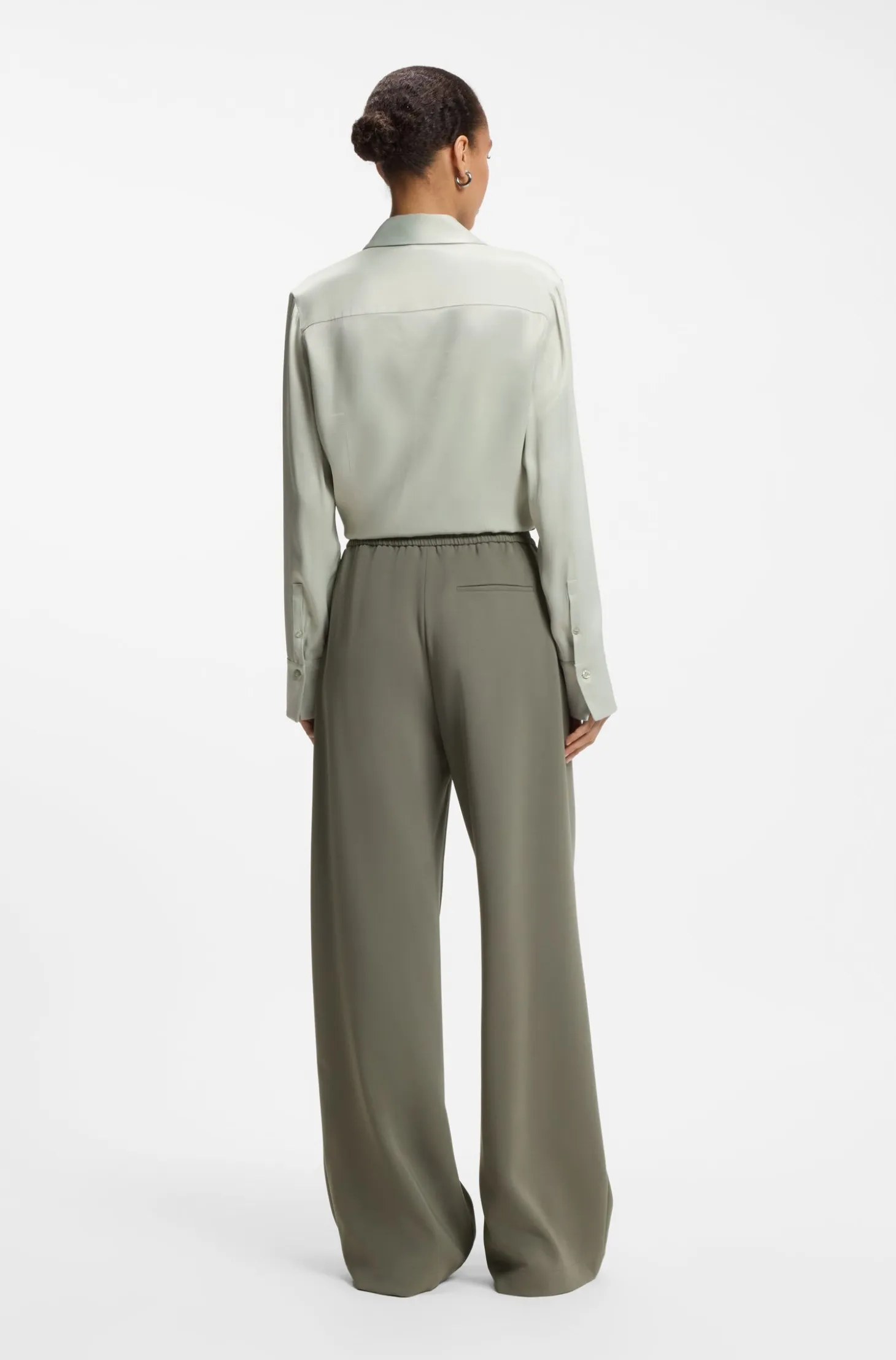Relaxed-fit trousers in anti-static Japanese crepe