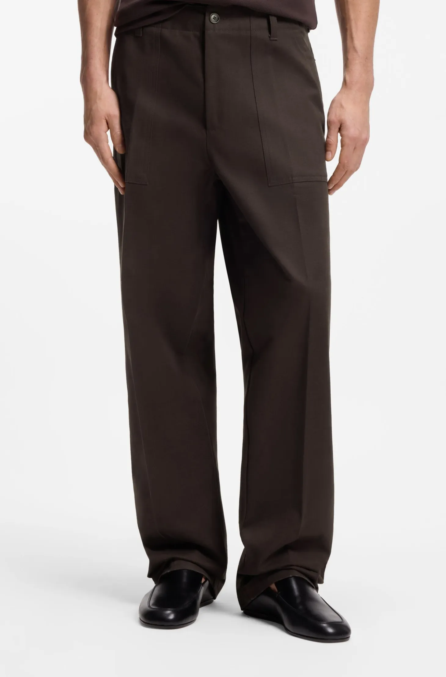 Relaxed-fit trousers in cotton twill
