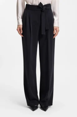Relaxed-fit trousers in Japanese crepe