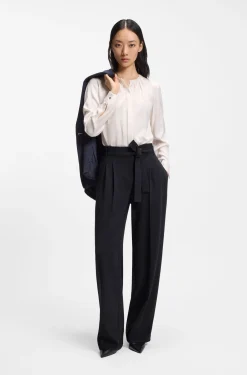 Relaxed-fit trousers in Japanese crepe