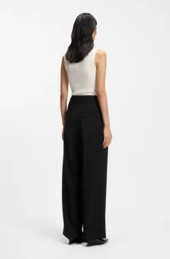 Relaxed-fit trousers in Japanese crepe