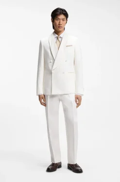 Relaxed-fit trousers in linen with front pleats