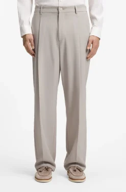 Relaxed-fit trousers in patterned virgin wool